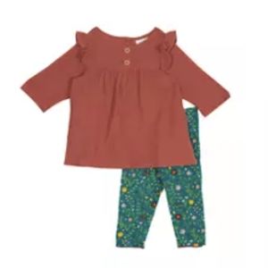 Rare Editions Toddler Girls Thermal Ruffle Floral Top & Leggings Set Size 4T
